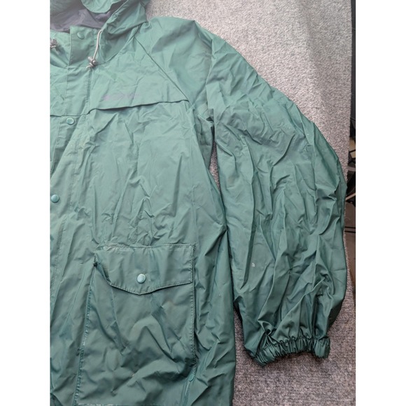 Columbia Jacket Mens 2XL Green Hooded Rain Parka Drawstring Outdoors Coat - Picture 4 of 12